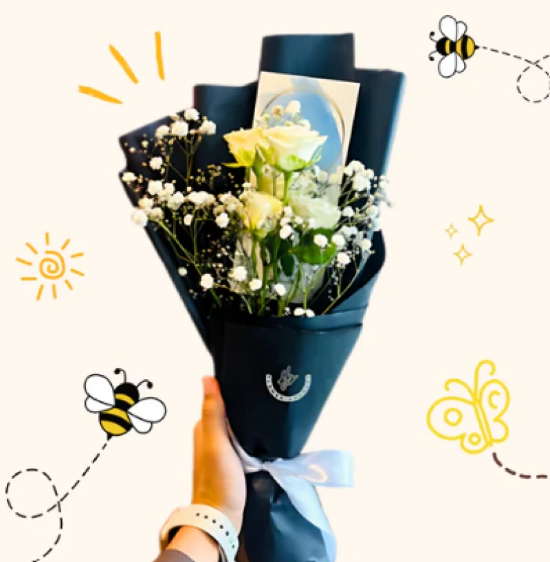 Elegant White Rose Bouquet